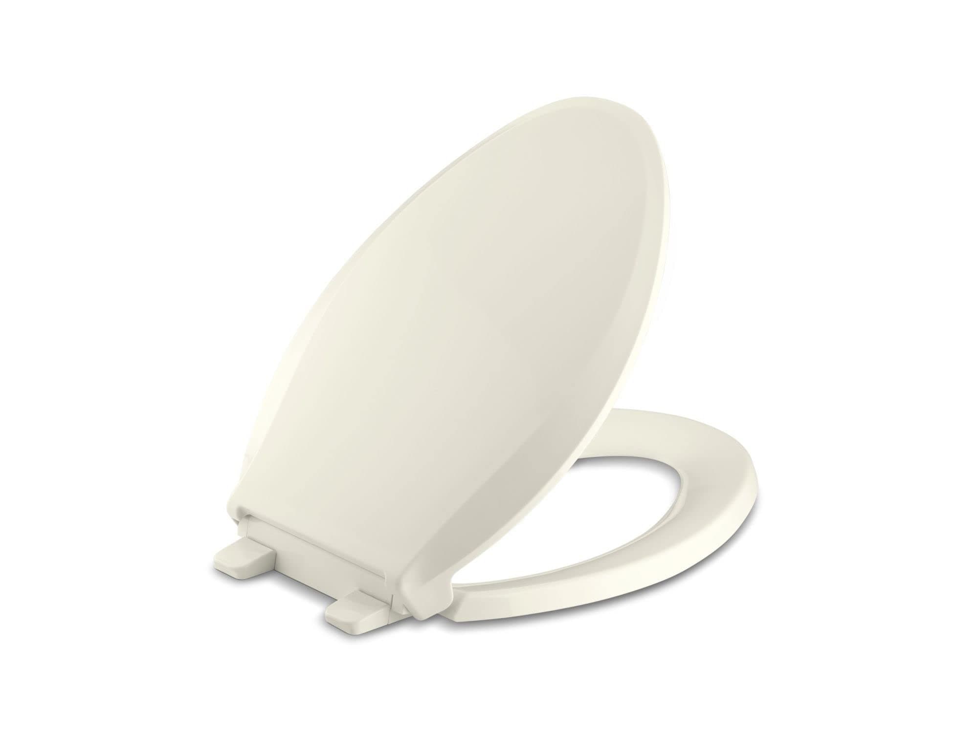 Kohler K-4636-96 Cachet Elongated Biscuit Toilet Seat, With Grip-Tight Bumpers, Quiet-Close, Quick-Release Hinges, Quick-Attach Hardware, No Slam Toilet Seat
