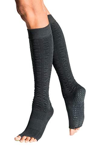 Knee High Toeless Long Non-Slip Grip Socks - Anti Skid Yoga, Barre, Pilates, Home & Leisure - 1 pair Size 5 - 10