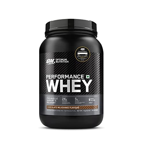 (On) Performance Whey Protein Powder, 24G Protein, 5G Bcaa (Chocolate Milkshake) 1Kilogram & Micronized Creatine Powder - 100 Gram, 33 Serves, Unflavored. Combo, 1 Scoop