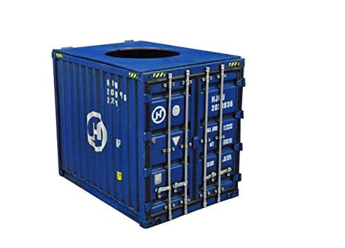 Decor Handmade Metal Container Shipping Tissue Box Cover (Small, Blue)