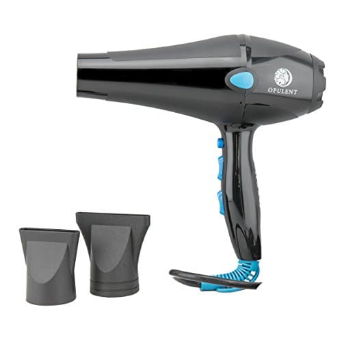Best Ionic Hair Blow Dryer - 1875 Watt Professional Tourmaline Ceramic for Healthy, Sexy Hair - 2 Attachments - Opulent Care Salon Quality