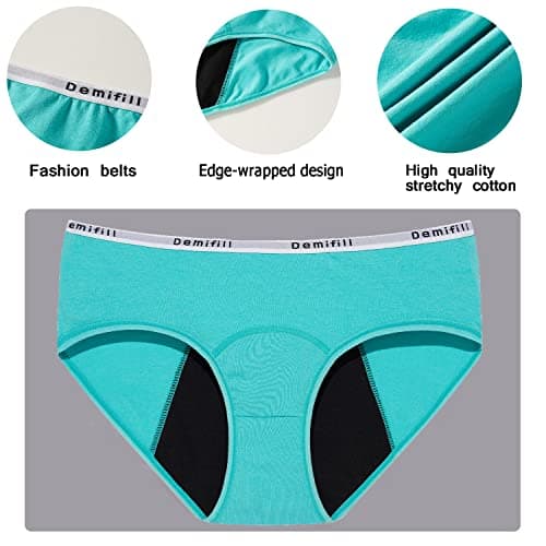 Demifill Teen Girls Period Underwear Cotton Soft Women Panties For Teens Briefs