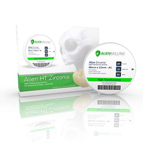 Alien 98mm High Translucency Dental Zirconia Disc Blocks Pre-Shaded