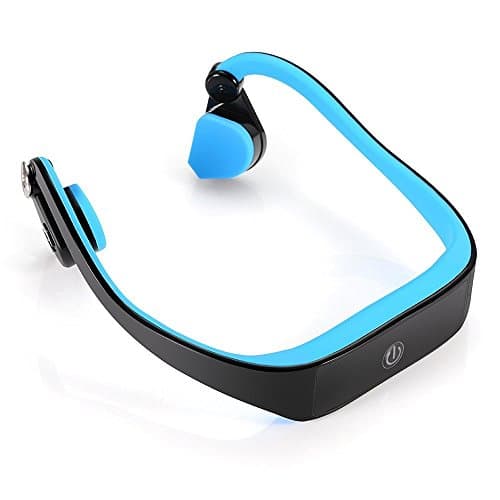 PowerRider Bone Conduction Headset Sweatproof Wireless Bluetooth Earphone Outdoor Sports Headphone Hands-Free with Mic(Blue)