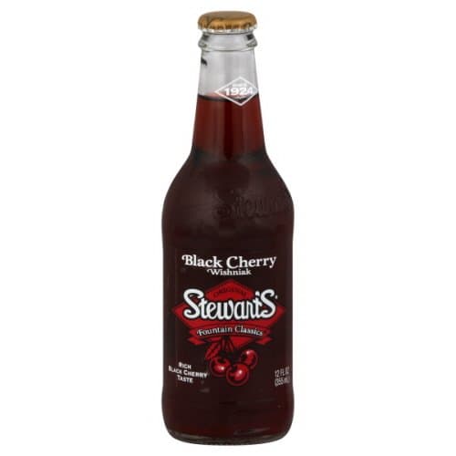 Stewart's Fountain Classics Soda, Black Cherry Wishniak , 12 Fl. Oz , (Pack of 4)