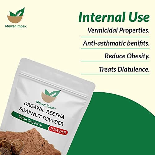 Mewar Impex Reetha Powder 900 Gm - Hair Pack Powder For Dandruff, Rough Hair & Oily Scalp, Helps Reduce Split-Ends - Pure & Natural, Aritha | Reetha | Soapnut | Sapindus Mukorossi