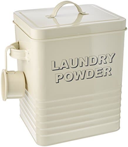 Cream Enamel Laundry Powder Storage Tin