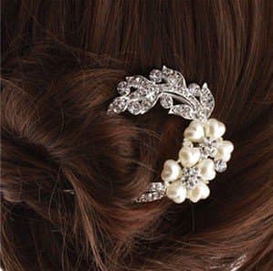 Hairpin (hairpin) Heart Flower Pearl rhinestone hair ornaments (wedding party kimono dress kimono Tomesode) Hair Accessories (japan import) by Ornamental hairpin