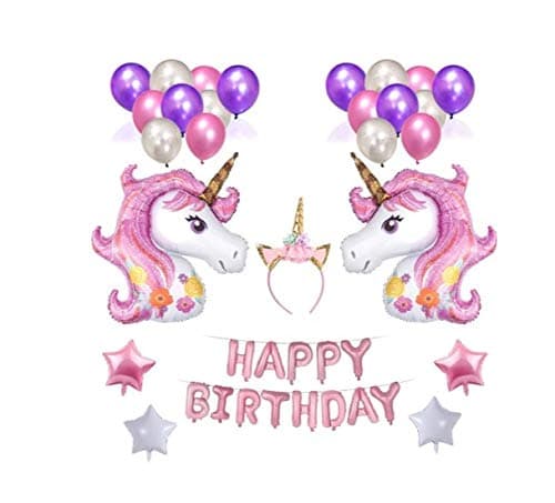 39pcs/Set Unicorn Balloon Party Supplies banner Paper Tassel Garland For Birthday Party Decorations Air Ball Unicorn Party Favors Baby Shower