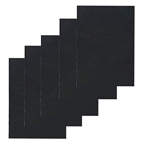 5 Pack Adhesive Leather Repair Patch for Sofa Car Seat Jackets Handbags, 11 x 8 Inches, Black