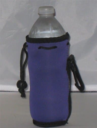 Odyssey Custom Designs Water Bottle Cooler Insulator Neoprene with Snap, Purple