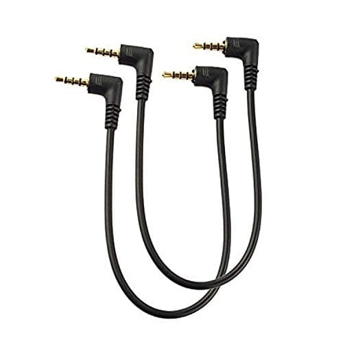 MMNNE 2Pack 7inch TRRS 4-Pole 3.5mm Male Right Angle to 3.5mm Male Right Angle Audio Cable