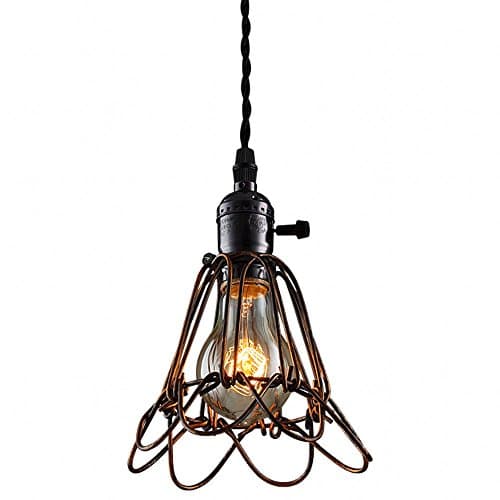 HEBOLEN Metal Ceiling Pendant Light with Chandelier Lamp Cage for Kitchen Dining Room Bedroom Hallway