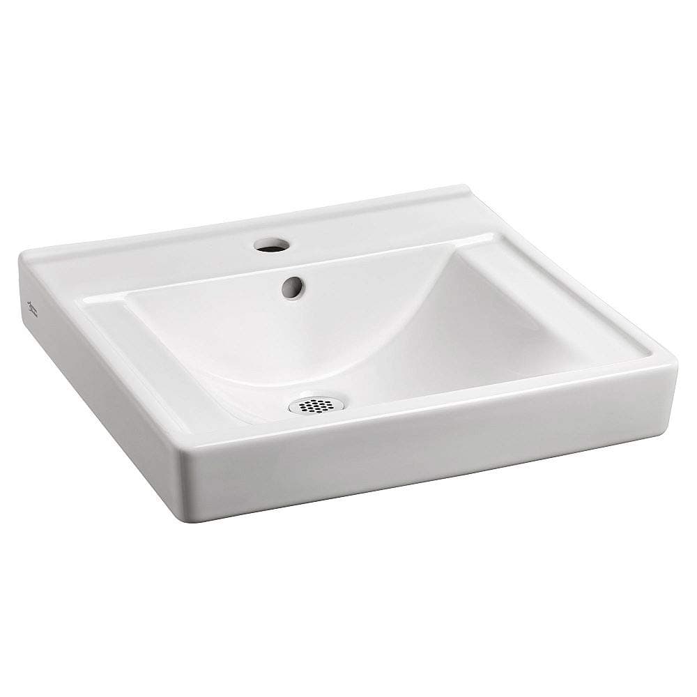 American Standard 9024001EC.020 Decorum Wall-Hung Bathroom Sink With Center Hole Only, White