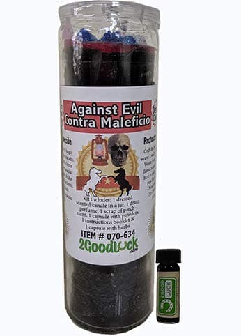 Against Evil Dressed Candle Kit - Veladora Preparada Contra Maleficios