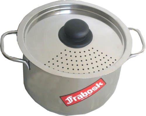 Frabosk Pasta Pot with Strainer Lid, Steel, 6.0 litres, 22 cm Diameter
