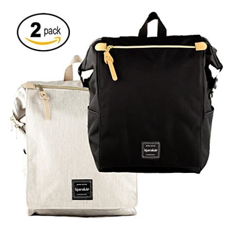 Kjarakär Backpack Bundle; (1 Black, 1 Grey) Small Backpack, Laptop Backpack, Diaper Bag, Travel Backpack