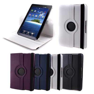 GMYLE (TM) White 360 degrees Rotating Swivel Magnetic Wake Up Sleep Function Smart Leather Flip Folio Stand Cover Case Pouch for Samsung Galaxy Tab 10.1 P7510 Tab 2 P5100