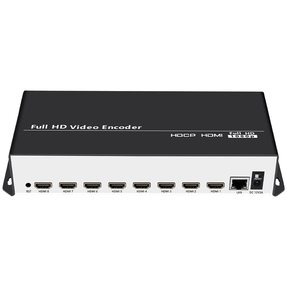 Multi-Channel H.265 H.264 HD HDMI Video Live Streaming Broadcast Encoder IPTV for 8 HDMI Signals to SRT RTSP RTMP RTMPS HLS Multicast HTTP MP4 FLV M3U8 TS