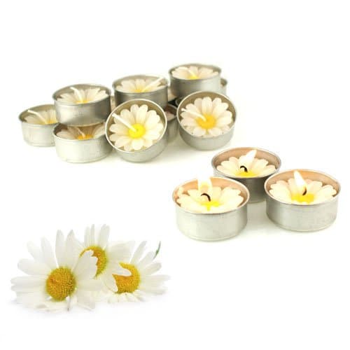 Relax spa shop Daisy White Candle in Tea Lights, Floating Candles, Scented Tea Lights, Aromatherapy Relax (Pack of 10 Pcs.)