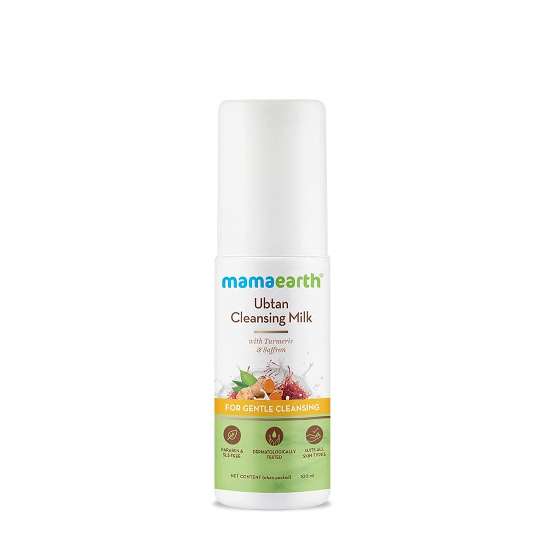Mamaearth Ubtan Cleansing Milk for Face | With Turmeric & Saffron for Gentle Cleansing | 100 ml