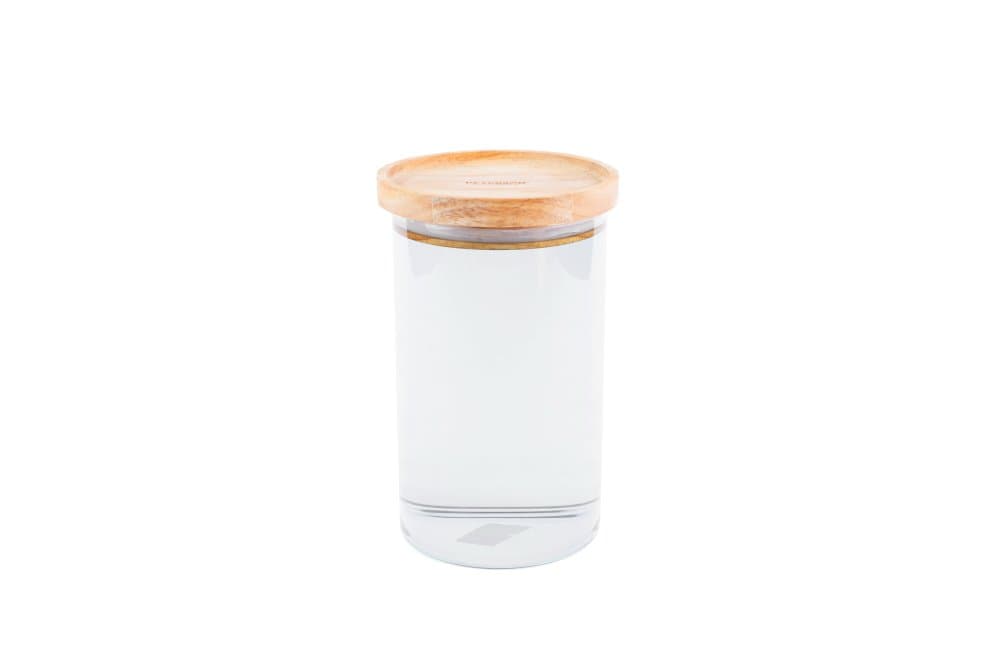 Peterson Housewares Glass Canister with Wood Lid, Large, Clear