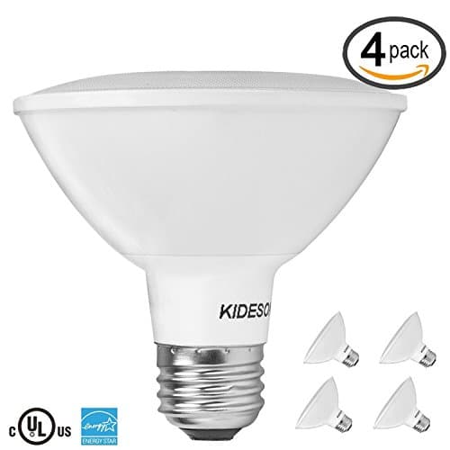 KIDESON Par30 Led Short Neck Bulb 2700k Warm White 13w 75w Equivalent Dimmable Par30s - 4Pack, E26 Base 120v UL-Listed and Energy Star-Qualified