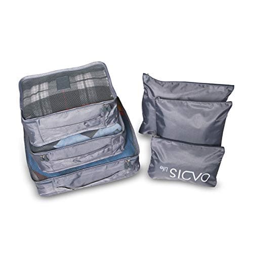 Oacis Life 6 Piece Packing Cubes Set | Travel Storage Bags Waterproof Luggage and Suitcase Organizer