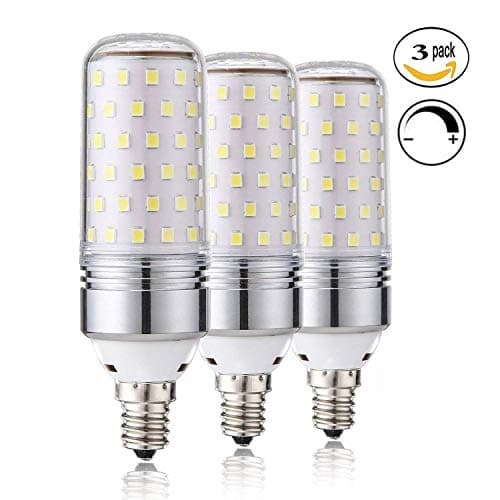 Leools Dimmable E12 LED Bulbs, 15W LED Candelabra Bulb 100 Watt Equivalent, 1000lm, Decorative Candle Base E12 LED Chandelier Bulbs, Daylight White 5000K