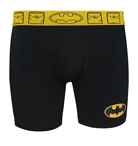 SuperHeroStuff Batman Costume Logo Men's Underwear Boxer Briefs- Small (28-30) Black