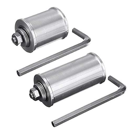 30/50mm DIY Double Bearing Driving Wheel Belt Sander Conveyor Guide Wheel with 8mm Shaft Rod/Wrench - (Width: 30mm)