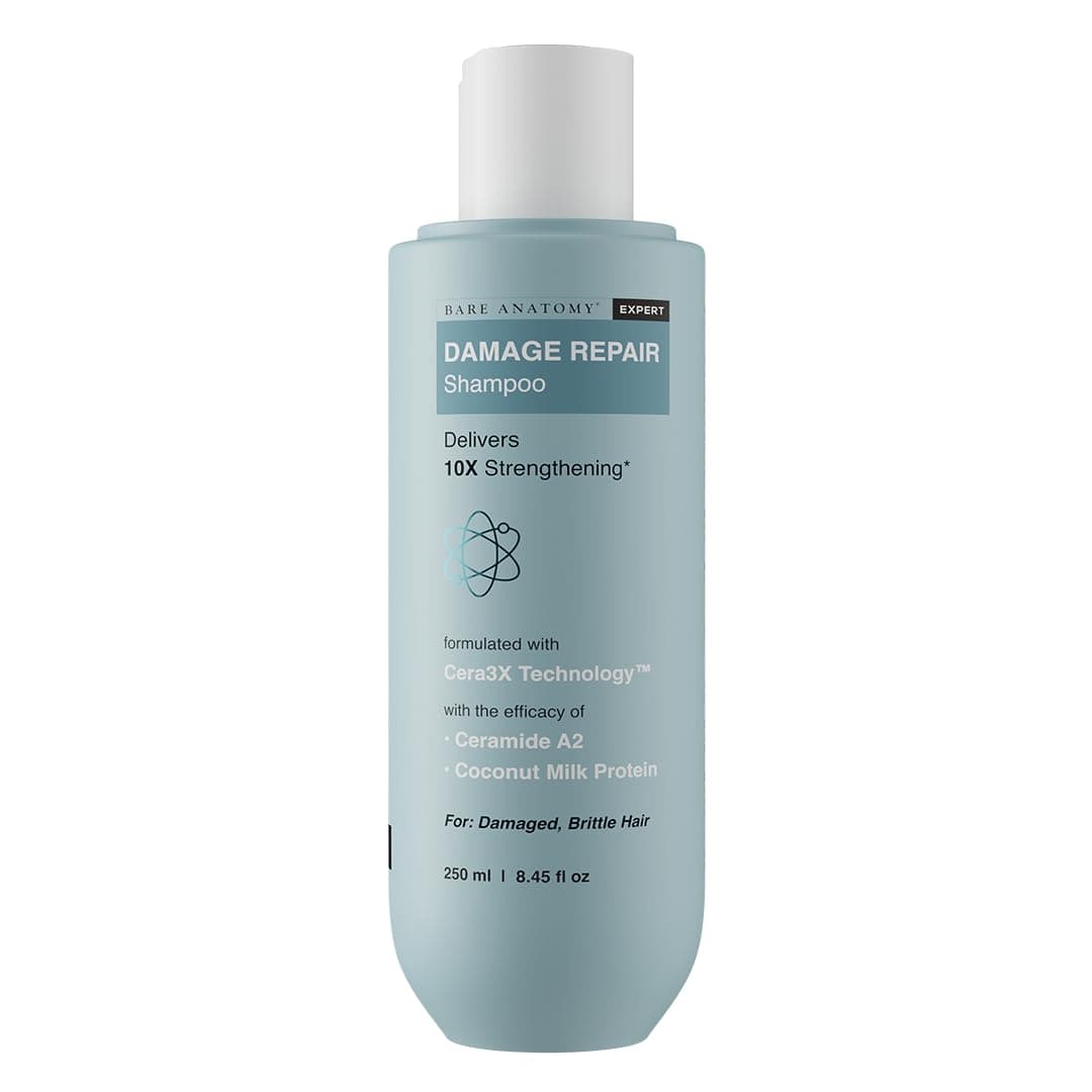 Damage Repair Hair Shampoo | Provides 10x Strengthening Powered By Ceramide A2 & Coconut Milk Protein | For Damaged, Dry & Frizzy Hair | Sulphate & Paraben Free | For Women & Men | 250ml
