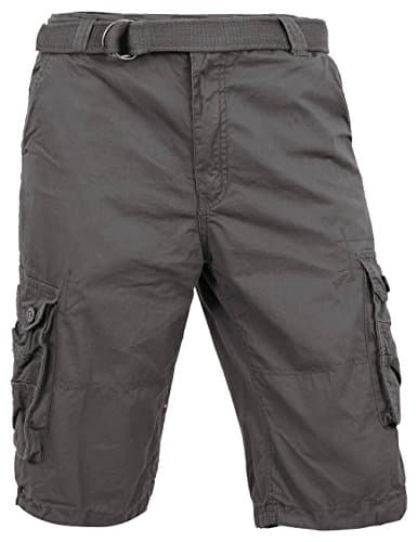Ma Croix MP Mens Premium Cargo Shorts with Belt Outdoor 1MPA0001 (42, mp01_Charcoal)