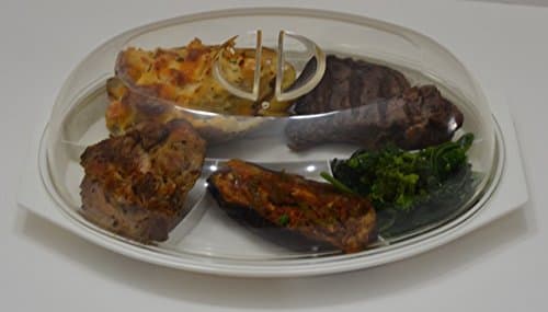 Cuisine Magic Microwave 4-Section Plate and Clear, Vented, Anti-Splatter Cover - Dishwasher and Freezer Safe - BPA Free – Cool Touch Handles
