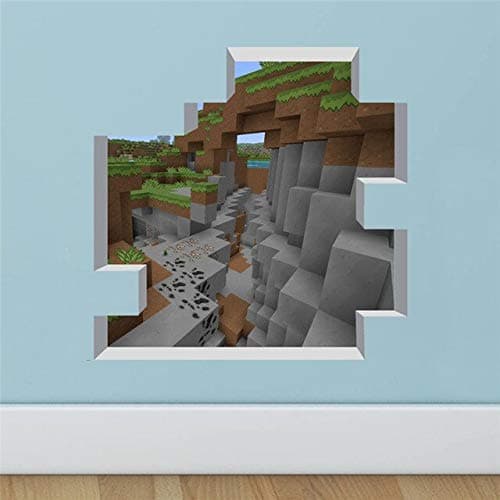 TTJ72K Cartoon Minecraft Wall Stickers for Kids Rooms Mural Poster Home Decor Wall Decals Poster-PAMC002-NN-