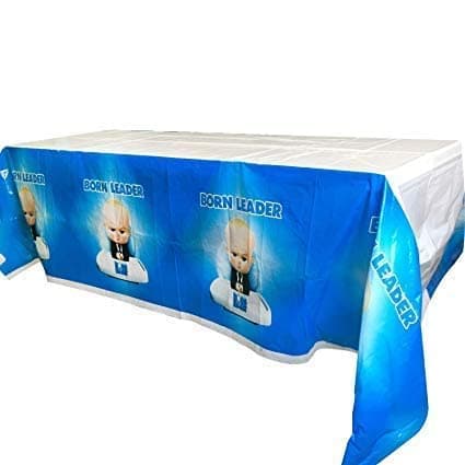PartyToko Boss Baby Themed Birthday Party Table boss Baby Party Supplies boss Baby Party Table Cover White Blue 1pc
