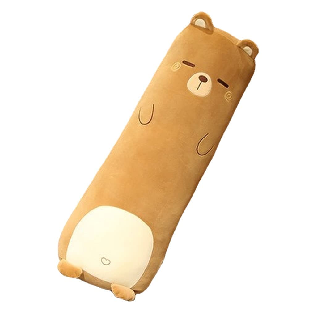 MUPI Long Plush Cute Body Pillows 27" Cuddle Stuffed Animal Shaped Bed Body Pillows Soft Cotton Plushies Doll Toy Gifts for Boys Girls Kids Adults (Bear, 27 Inch)