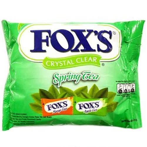 Fox's Crystal Clear Spring Tea Candy, 125 g, Green & White