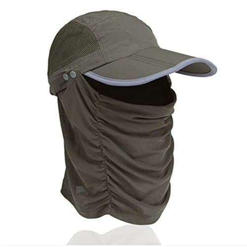 CellCase Sun Caps Detachable Quick-Drying Anti-Mosquito Mask Hat (Deep Green)