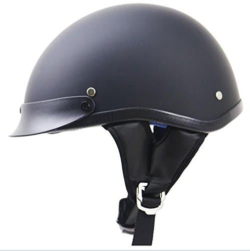 Commencer Motorcycle Half Face Helmet DOT Approved Bike Cruiser Chopper (Matt Black, XL)