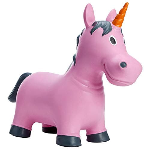 EVERICH TOY Bouncy Horse with Pump-Stable Bouncy Animals for Baby-Jumping Animals Dinosaur Hopper Toys for Toddlers-Great Gift (Red Triceratops)