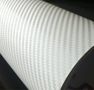 tuf-kote® Silver Vinyl Decal Wrap, 3D Carbon Fiber Twill-Weave Matte Design Car Bike Fridge Mobile Self-Adhesive Sticker [12 x 24 Inches]