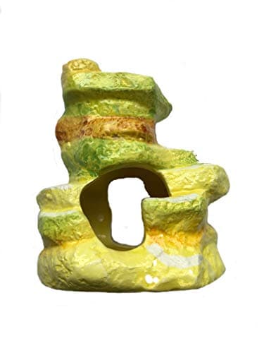 Underwater Galleries Aquarium Rainbow Rock Glow in The Dark Rock Form, Coral Orange