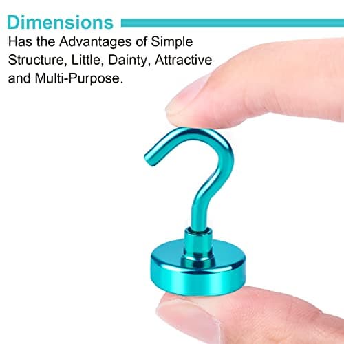 DIYMAG 磁気フック 25ポンド 頑丈 クルーズマグネット Sフック 教室/冷蔵庫/吊り下げ/キャビネット/グリル/キッチン/ガレージ/職場/オフィスなど向け (6個パック-グリーン)