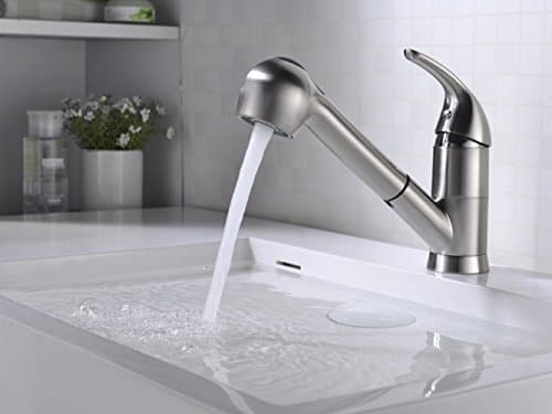 Modern Pull Down Sprayer Kitchen Sink Faucet Brushed Nickel Stainless Steel with Sprayer Single Level Pull Out Kitchen On Sales