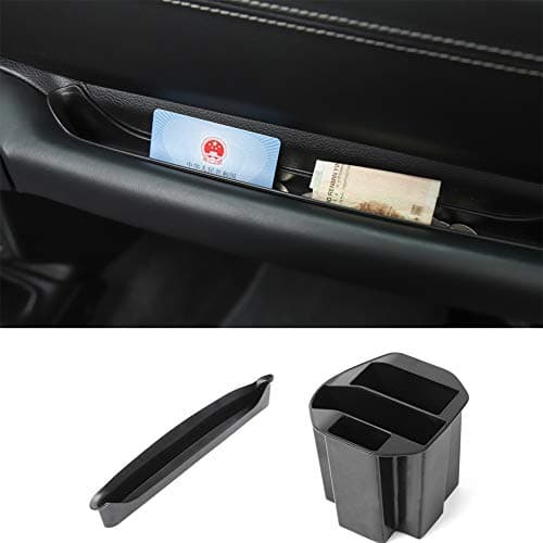 Black ABS Co-Pilot Door Handle Storage Box,Door Side Storage Box Handle Armrest Phone Container&Cup Holder Storage Box 2pcs for Jeep Wrangler JL 2018+