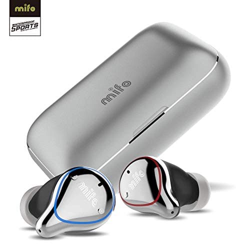 Mifo O5 Bluetooth 5.0 IPX7 Waterproofed Bluetooth True Wireless Sports Earbuds with 100 Hours Playtime, Hi-Fi Sound Wireless Headphones, Built-in Dual Mics with 2,600mAH Portable Charging Case