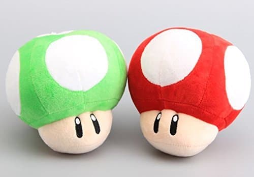 Super Mario Bros Mushroom 6 Inch Toddler Stuffed Plush Kids Toys 2 Pcs/set