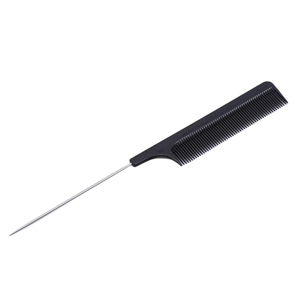 Black Fine-tooth Comb Metal Pin Anti-static Hair Style Rat Tail Comb Massage Hair Styling Beauty Tools