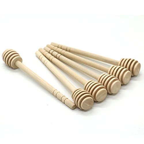 Vumdua 12 Pcs 6 Inch Wood Honey Dipper Stick Server for Honey Jar Dispense Drizzle Honey New